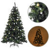 ChristmasGoodz - Kunstkerstboom - Kunstkerstboom met verlichting - 200 Led - Kerstballen - 180 cm - Kerstboom met ver...