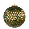 Clayre & Eef Kerstbal XL Ø 15 cm Groen Goudkleurig Glas Kerstdecoratie Groen Kerstdecoratie