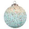 Clayre & Eef Kerstbal Ø 15 cm Turquoise Beige Glas Metaal Kerstboomversiering Turquoise Kerstboomversiering