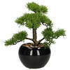 Atmosphera bonsai boompje in keramische pot - 36 cm - pvc - groen - kunstplant - Kunstplanten