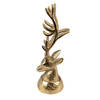 Clayre & Eef Beeld Hert 20 cm Goudkleurig Aluminium Kerstdecoratie Goudkleurig Kerstdecoratie