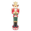 Clayre & Eef Beeld Hert 80 cm Rood Polyresin Kerstdecoratie Rood Kerstdecoratie