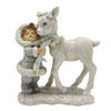 Clayre & Eef Beeld Kind 13 cm Wit Polyresin Kerstdecoratie Wit Kerstdecoratie