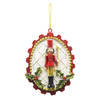 Clayre & Eef Kersthanger Notenkraker 8 cm Rood Wit Kunststof Kerstbal Rood Kerstbal