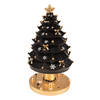 Clayre & Eef Muziekdoos Kerstboom 20 cm Zwart Polyresin Kerstdecoratie Beeld Zwart Kerstdecoratie Beeld