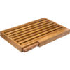 Brood snijplank met kruimel opvangbak 44 x 27 cm van bamboe hout inclusief broodmes - Snijplanken