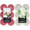Candles by Spaas geurkaarsen - 24x stuks in 2 geuren Jasmin en Magnolia Flowers - geurkaarsen
