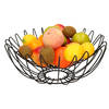 Fruitschaal/fruitmand rond zwart metaal 35 cm - Fruitschalen