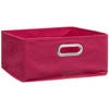 5Five Opbergmand/kastmand - framboos roze - linnen - 31 x 31 x 15 cm - Opbergmanden