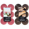 Candles by Spaas geurkaarsen - 24x stuks in 2 geuren Magnolia Blossom en Exotic wood - geurkaarsen