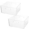 Set van 2x stuks creme potjes/flesjes/make-up houder/box vierkant 31 x 15 cm van kunststof - Opbergbox