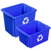Sunware opslagboxen kunststof blauw set van 4x in formaten 32 en 45 liter - Opbergbox