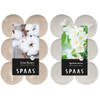 Candles by Spaas geurkaarsen - 24x stuks in 2 geuren Jasmin en Cotton Blossom - geurkaarsen