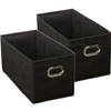 Set van 2x stuks opbergmand/kastmand 7 liter zwart linnen 31 x 15 x 15 cm - Opbergmanden