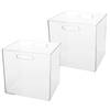 Set van 2x stuks creme potjes/flesjes/make-up houder/box vierkant 31 x 31 cm van kunststof - Opbergbox