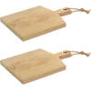 2x Stuks snijplank met handvat 38 x 26 cm van mango hout - Snijplanken