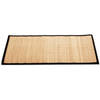 Badkamer vloermat anti-slip lichte bamboe 50 x 80 cm met zwarte rand - Badmatjes