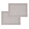 Set van 6x stuks placemats beige texaline 50 x 35 cm - Placemats