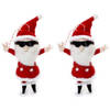 2x Kerstman kerstornamenten kersthangers 12 cm - Kersthangers