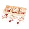 Houten kerstboomversiering witte hangers 10 cm - Kersthangers