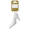 1x Witte hakken/pumps kersthangers kerstversiering 10 cm - Kersthangers