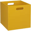 Opbergmand/kastmand 29 liter geel van hout 31 x 31 x 31 cm - Opbergkisten