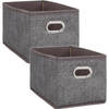 Set van 2x stuks opbergmand/kastmand 7 liter bruin linnen 31 x 15 x 15 cm - Opbergmanden