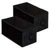 Set van 2x stuks opbergmand/kastmand 7 liter zwart polyester 31 x 15 x 15 cm - Opbergmanden