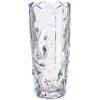 Bloemenvaas diamant relief 8 x 19,5 cm van glas - Vazen