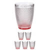 Set van 6x stuks luxe drinkglazen/waterglazen van 300 ml transparant/rood - Drinkglazen