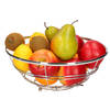 Medium-size fruitschaal Chrome metal rond 28 x 11 cm - Fruitschalen