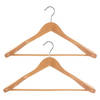 Set van 6x stuks houten kledinghangers breed 45 x 24 cm - Kledinghangers