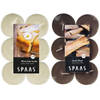 Candles by Spaas geurkaarsen - 24x stuks in 2 geuren Vanille en Exotic wood - geurkaarsen