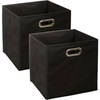 Set van 2x stuks opbergmand/kastmand 29 liter zwart linnen 31 x 31 x 31 cm - Opbergmanden