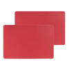 Set van 6x stuks placemats PU-leer/ leer look rood 45 x 30 cm - Placemats