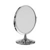 Dubbele make-up spiegel/scheerspiegel op voet 17 x 23 cm zilver - Make-up spiegeltjes