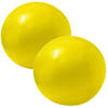 2x stuks opblaasbare strandballen extra groot plastic geel 40 cm - Strandballen