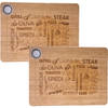 2x Stuks tapas serveerplank rechthoek 38 x 28 cm van bamboe hout - Serveerplanken