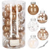 Kerstballen 30 Stuks 6 cm Transparant/Goud