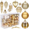 Kerstballen 72 Stuks Goud/Wit