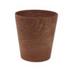 Plantenpot/bloempot in een natuursteen look Dia 17 cm en Hoogte 15 cm dark terra cotta - Plantenpotten