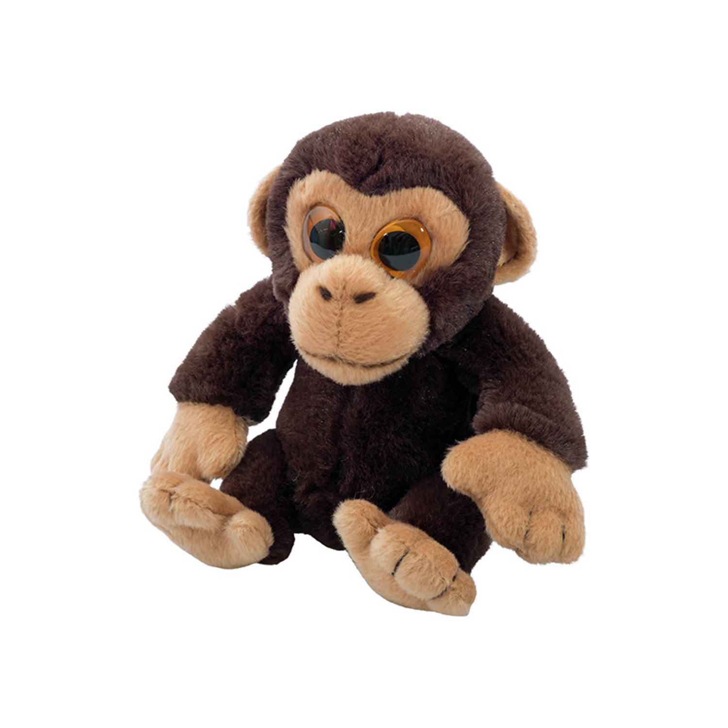 Pluche Chimpansee aap knuffeldier van 13 cm - Speelgoed dieren knuffels cadeau voor kinderen