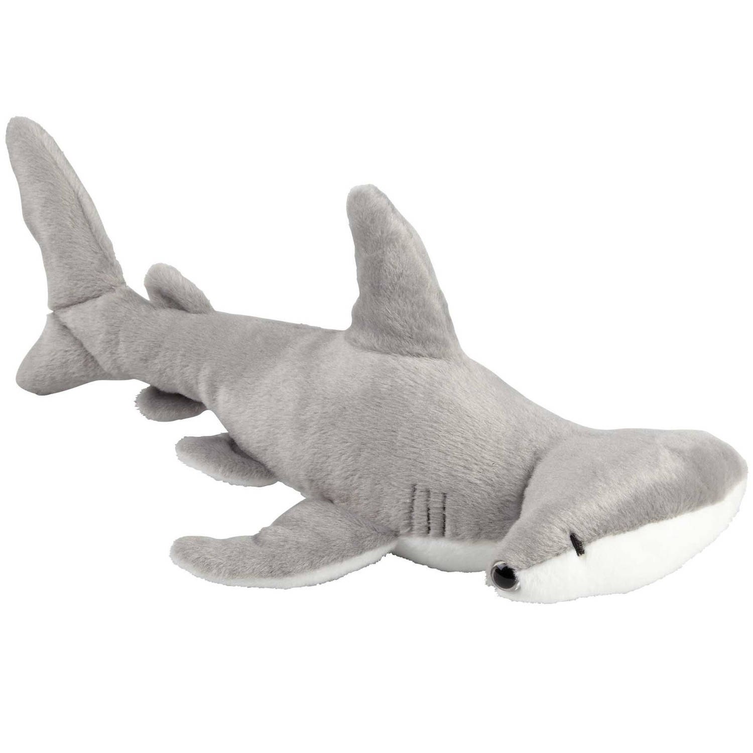 Pluche kleine knuffel dieren Hamerhaai van 45 cm - Speelgoed haaien/vissen zeedieren - Leuk als cadeau