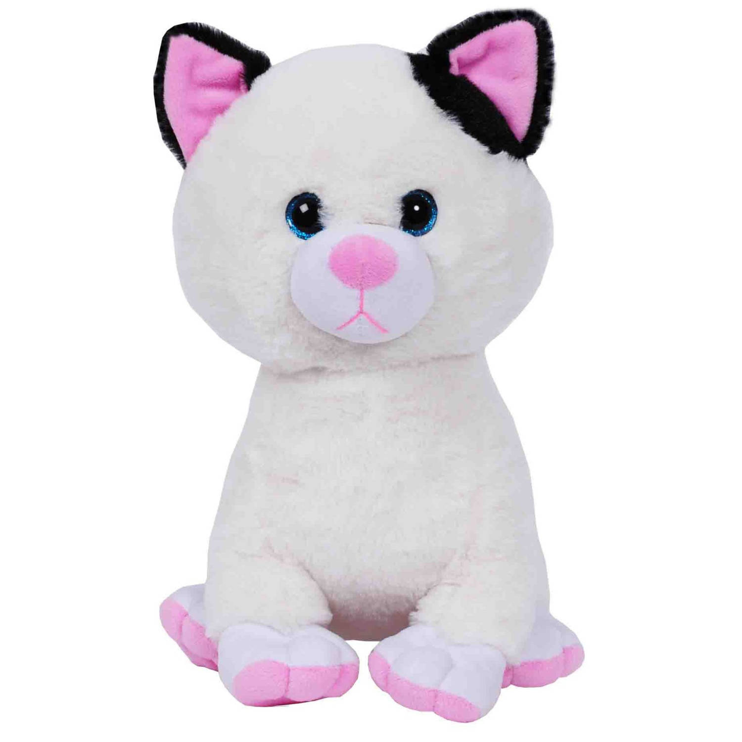 Pluche speelgoed knuffeldier gevlekte kat/poes van 30 cm - Dieren katten knuffels - Cadeau voor kinderen