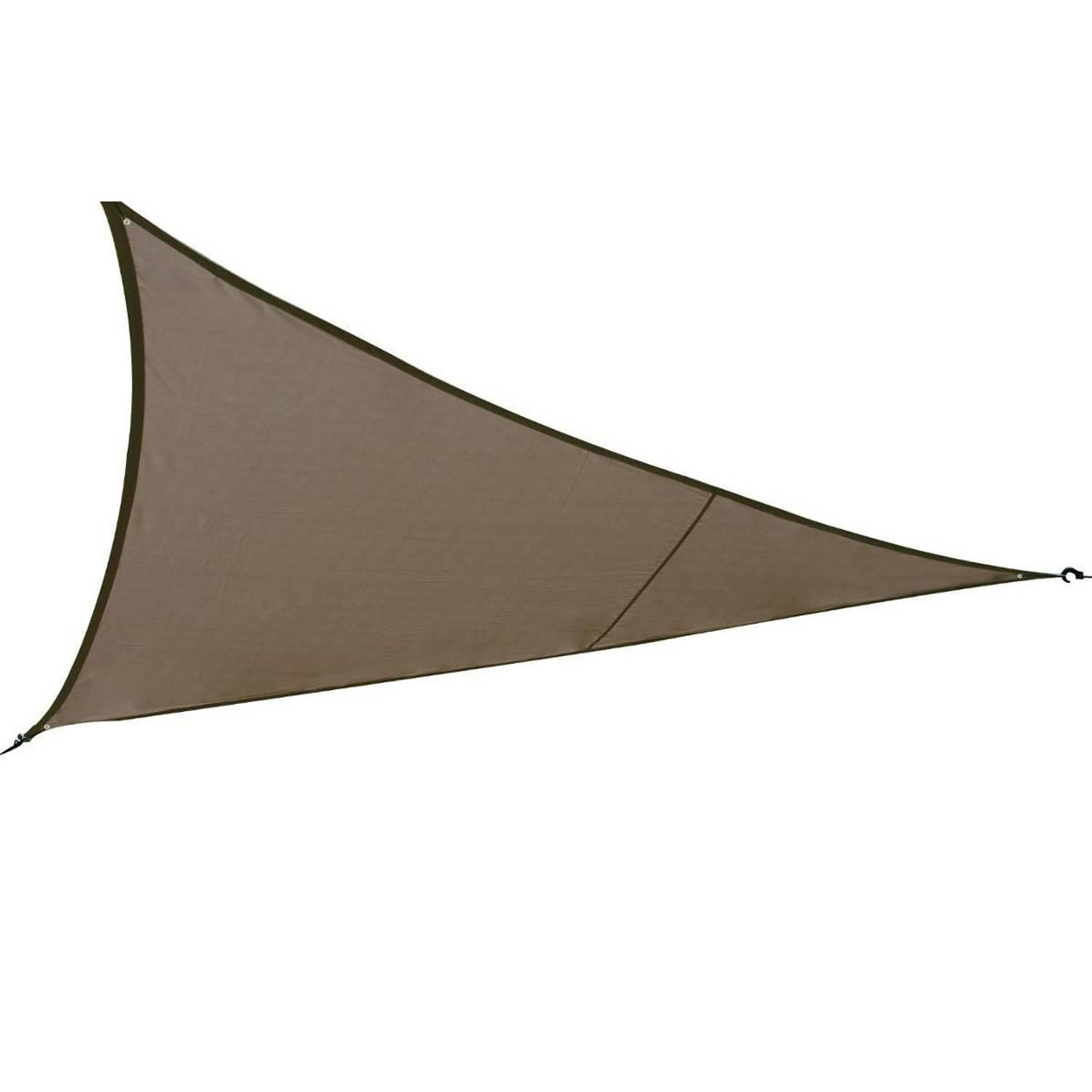 Polyester schaduwdoek/zonnescherm Curacao driehoek taupe 5 x 5 x 5 meter - Schaduwdoeken