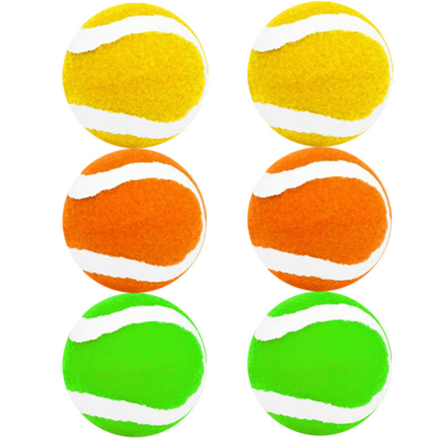 Set Van 6x Stuks Gekleurde Premium Tennisballen 6,5 Cm Tennisballen