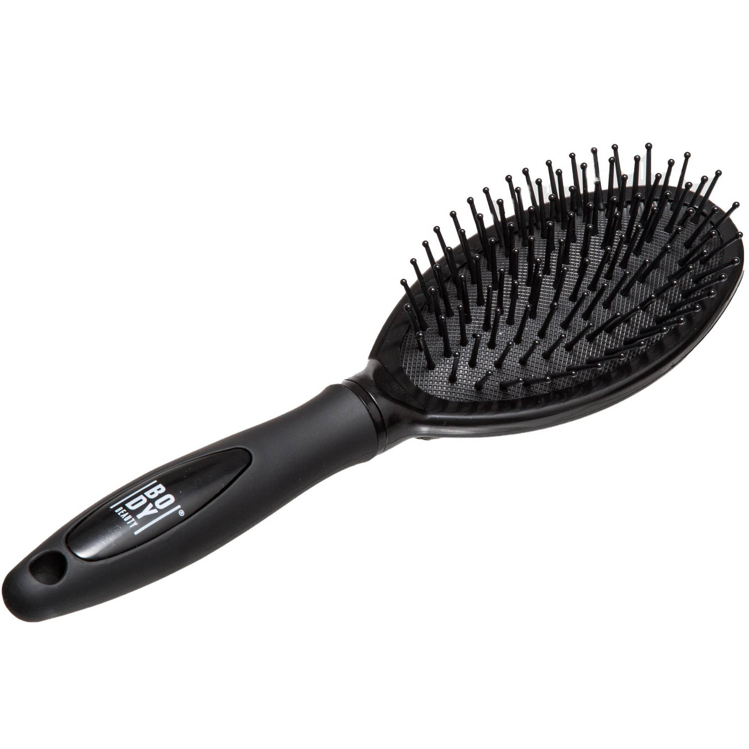 Haarborstel ovaal zwart antislip 24 cm van rubber/kunststof - Haarborstels