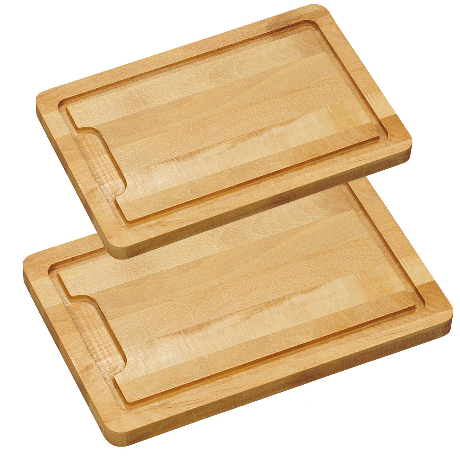 Beuken houten snijplanken voordeel set in 2 verschillende formaten - Snijplanken