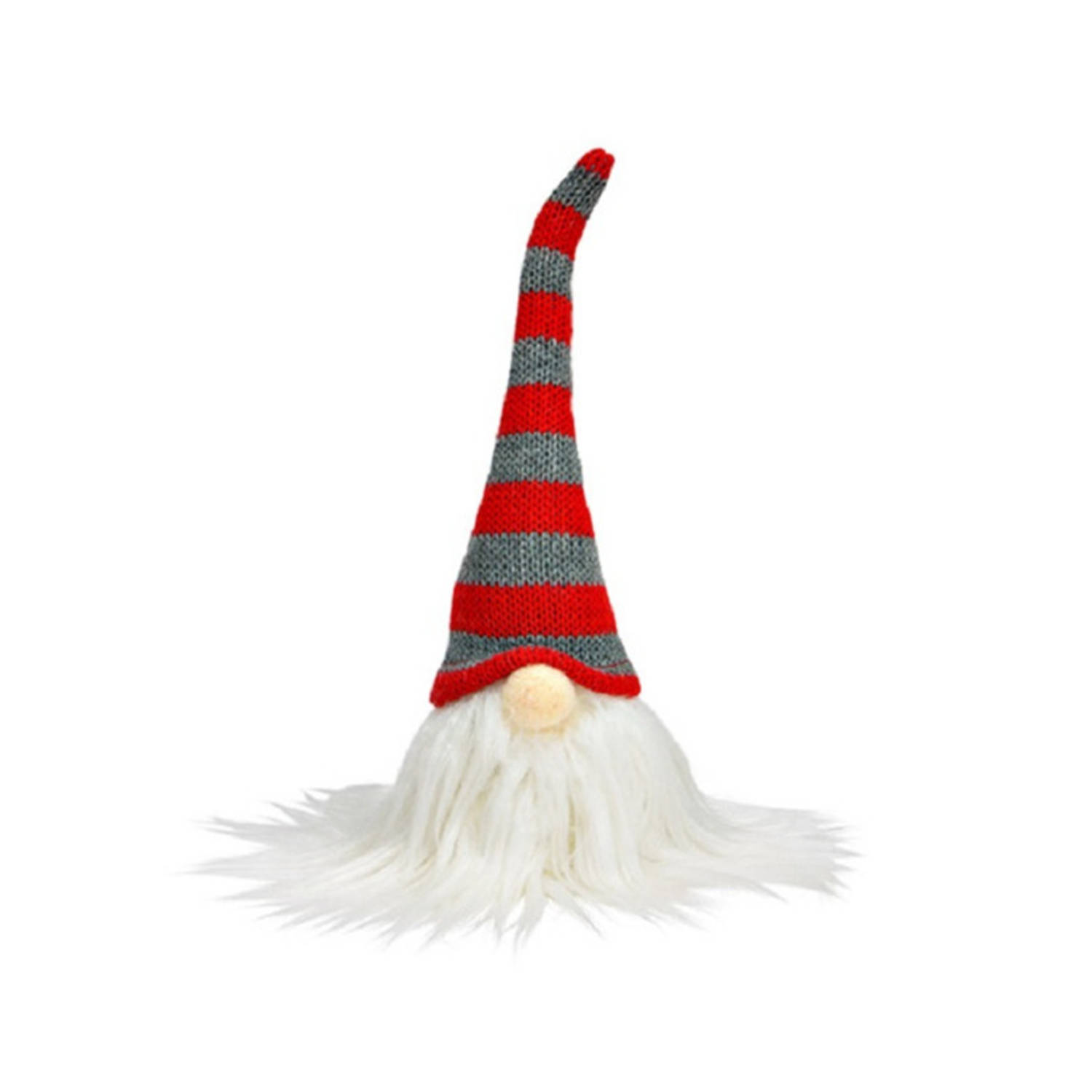 Pluche Gnome-dwerg Decoratie Pop-knuffel Wit-rood-grijs 8 X 24 X 6 Cm Kerstman Pop