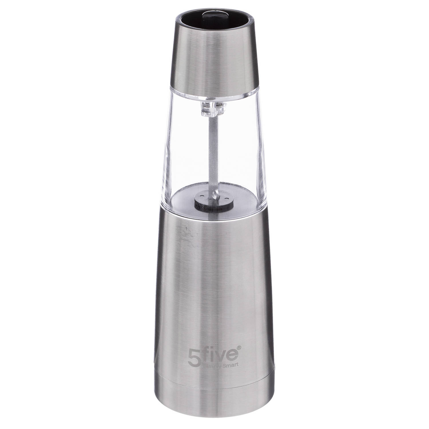 Elektrische Pepermolen Rvs-glas Zilver 19 Cm Inclusief Batterijen Peper En Zoutstel